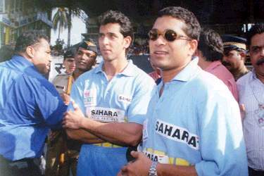 Hrithik Roshan and Sachin Tendulkar